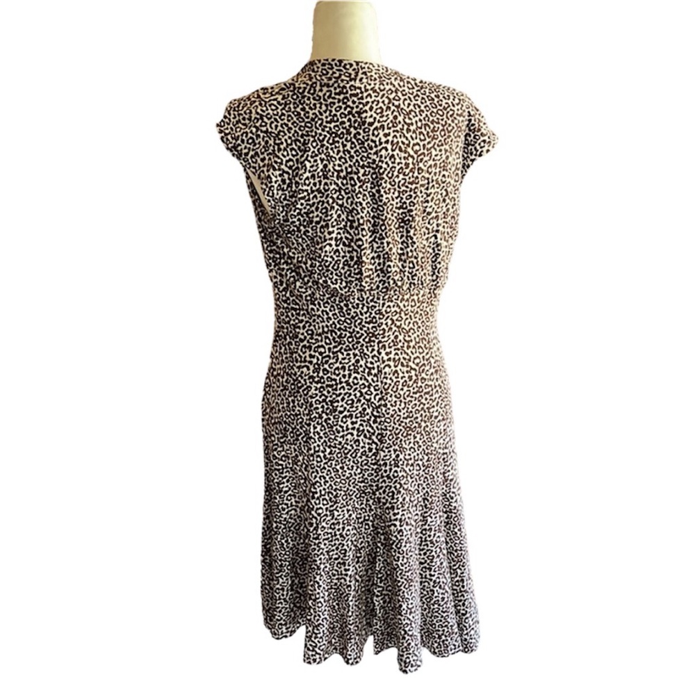 Talbots Vintage Y2K Leopard Print Fit and Flare Dress Size 10 - Picture 2 of 14